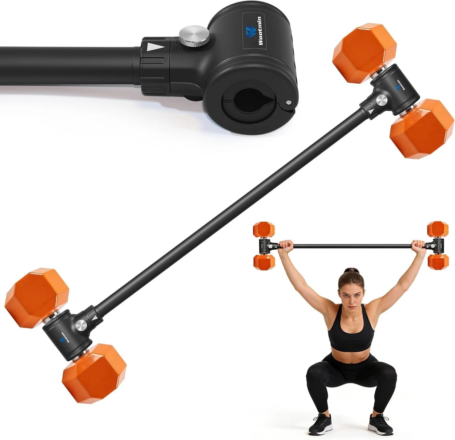 Dumbbell Converter, Transform Dumbbells to Barbell Bar,Adjustable & Up to 176...