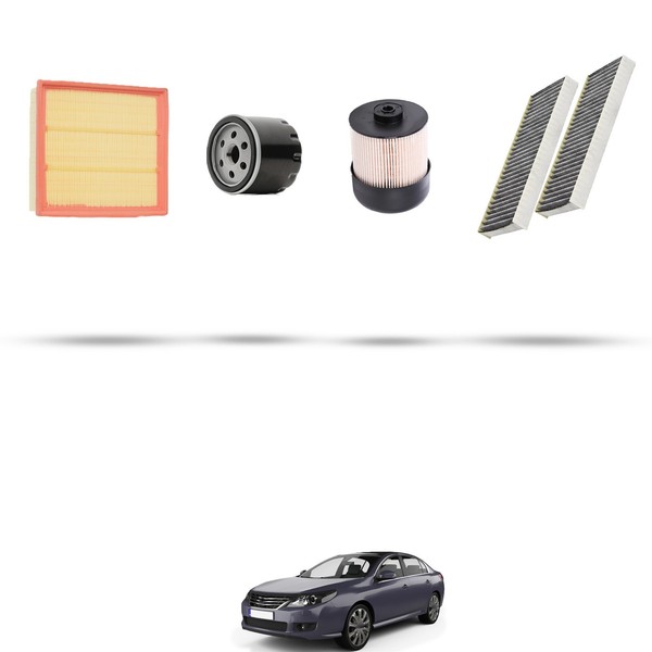 Hoffcar Set Service - 4 Filter Kompatibel Mit Renault Latitude 1.5 DCI 81Kw D-image