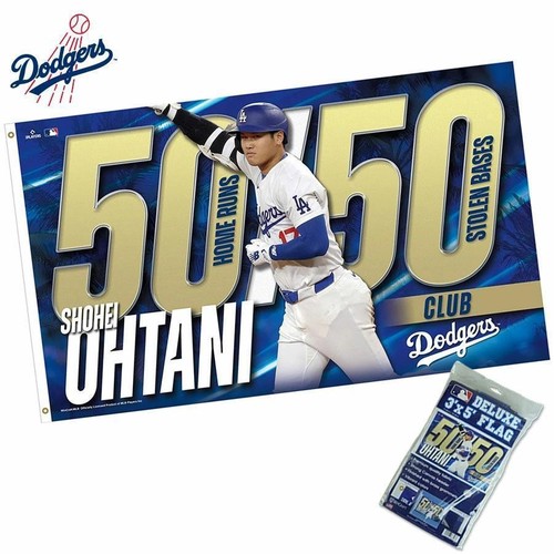 Shohei Otani Dodgers 50/50 Deluxe Flag Pennant Baseball Official From Japan