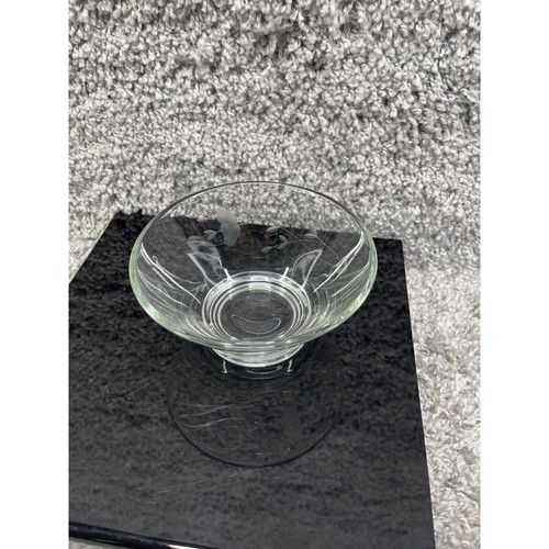 Princess House Clear Glass Etched Floral Design Condiment Mayonnaise Sauce Bowl - Picture 9 of 12