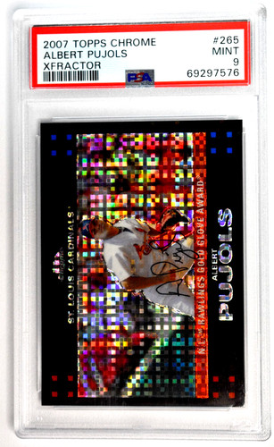 2007 Topps Chrome #265 Albert Pujols Gold Glove Xfractor PSA 9 Cardinals