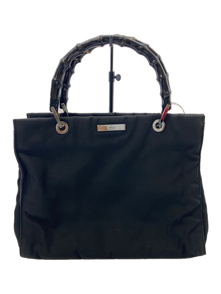 GUCCI Black Bamboo Handbag 002/1016 - Authentic Japanese Import