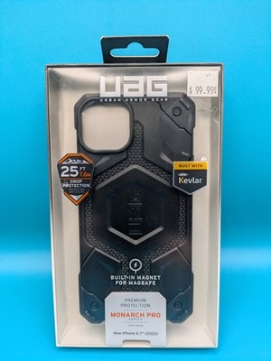 UAG iPhone 14 Case 6.7'' 2022 Monarch Pro Rugged No-Slip Made w/Kevlar Black
