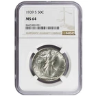1939-S Walking Liberty Half Dollar NGC MS64