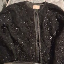 Sara  Frederik Womens Black Sequin Floral Ope...