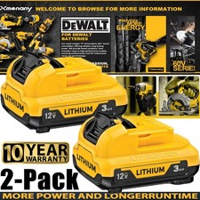 2Pack 12V 3.0Ah 12Volt Max Lithium-ion Battery For DeWalt DCB127-2 DCB120 DCB121