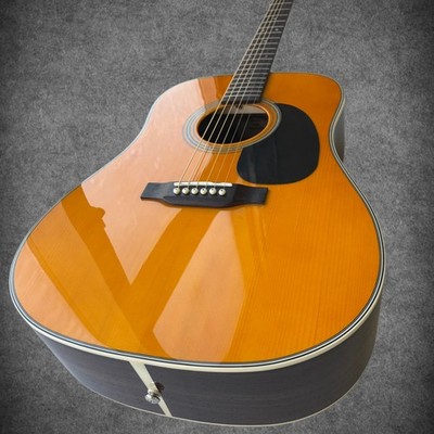 US Warehouse Sunset Yellow D28 Acoustic Guitar Rosewood Fingerboard
