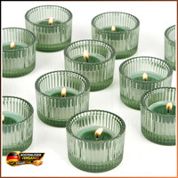 Teelichthalter 12 StüCk Glas GrüN FüR Abendessen Hochzeit Party Weihnachten