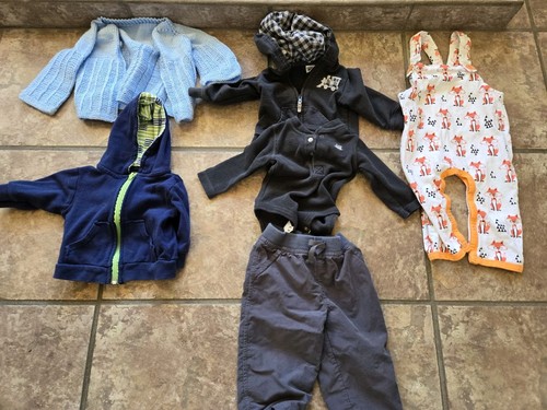 Lot Baby Boy's Clothing 6 Month Body Suit Pajama Hoodie Pants Sweater - Picture 3 of 8
