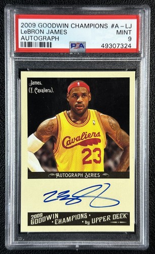 LEBRON JAMES PSA 9 2009 UPPER DECK GOODWIN CHAMPIONS #A-LJ AUTO CAVS 7324