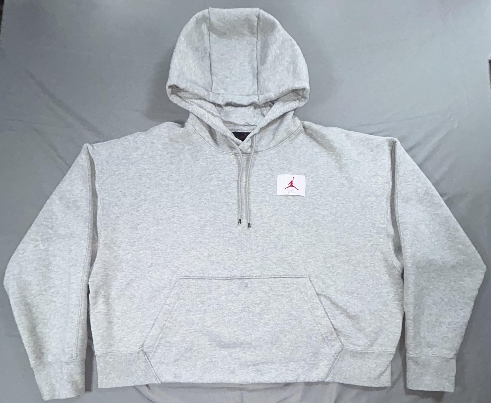 Jordan Hoodie Mens XL Gray Loose Fit Fleece Pullover Jumpman Patch Logo