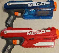 NERF Mega Magnus Dart Guns Red  Blue Lot of 2 for Ages 8-11  12-16 Years