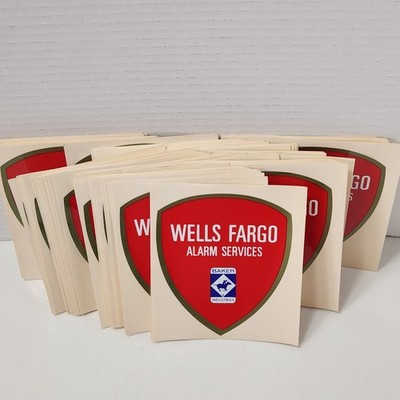 Vtg Wells Fargo Alarm Stickers /Decal Baker Industries Horse Logo 4×4.5  Lot 90 