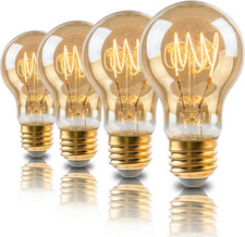 Warm LED Edison Light Bulbs, A19 4W Dimmable Vintage Edison Bulbs, Equivalent 40