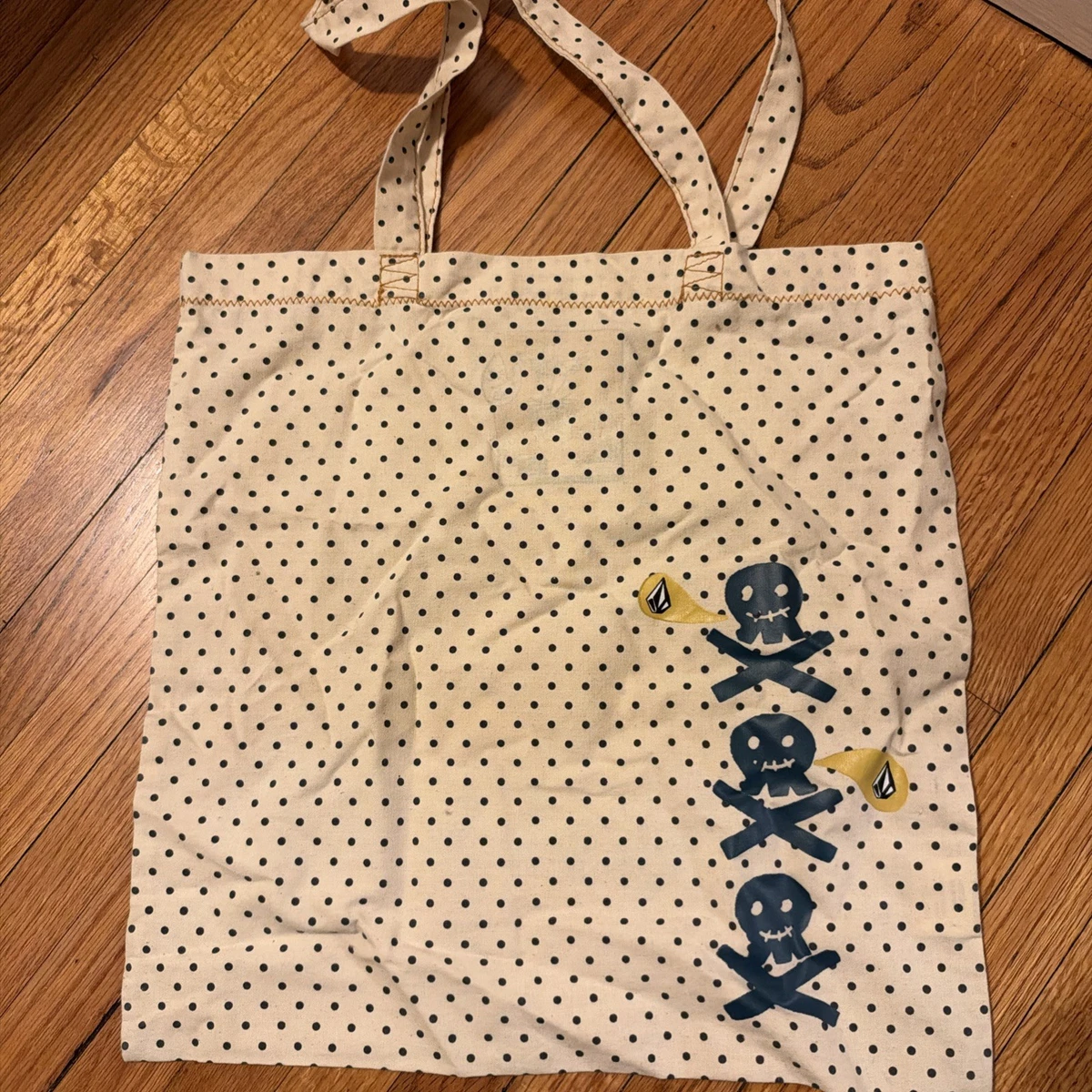 [RAR] Volcom Tote Bag Y2K Skate Accessories Skull Polka Dot14”X14” ARTIST 33