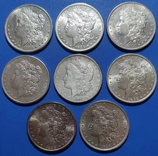 Lot of 5 1878-1893 CC Morgan Silver Dollars - Uncirculated Random CC Year Coins