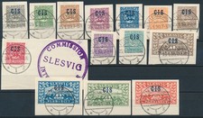 Schleswig Dienstmarken 1920 Ersttagsstempel Michel D 1 - D 14 Attest (S28512)