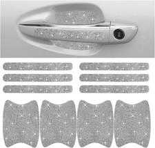 White Bling Car Door Handle Scratch Guard Rhinestone