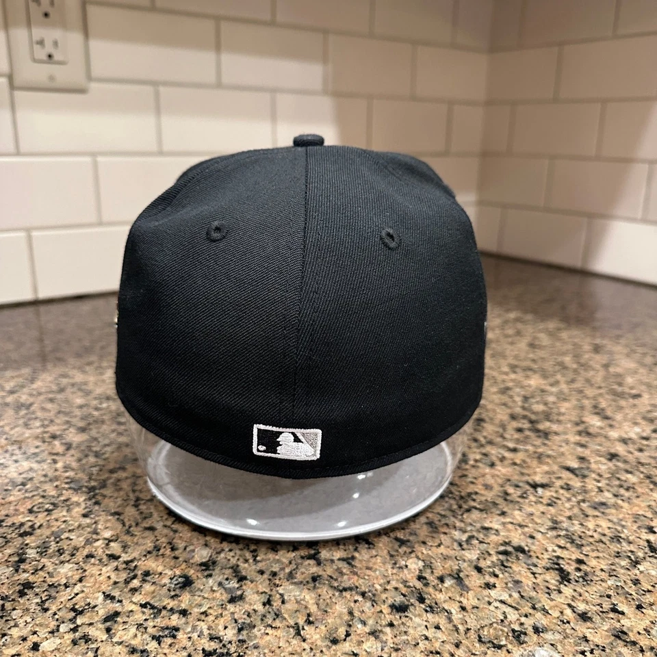 Vtg Chicago White Sox 2005 World Series Hat New Era 59FIFTY 7 3/8 Black Wool - Image 3 of 4