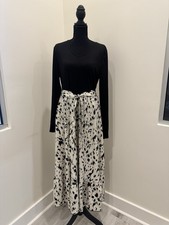 SHEIN LUNE Colorblock Ruffle Hem Belted A-line Dress - Multicolor - XL