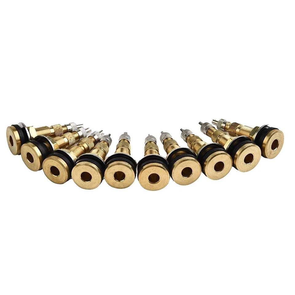 Tractor Air Liquid Water Tubeless Tire Valve Stems Wheel Rim TR618A Brass*10 Pcs - Image 2 of 4