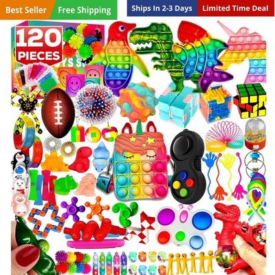 120 Pcs Fidget Toys Pack, Pop Sensory Party Favors Set Gifts for Kids Adults ...