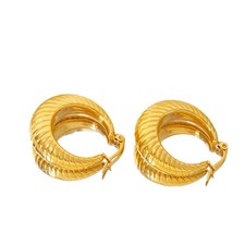 Chunky Gold Hoop Earrings for Women Trendy, Large 18K Gold Plated Titanium Steel