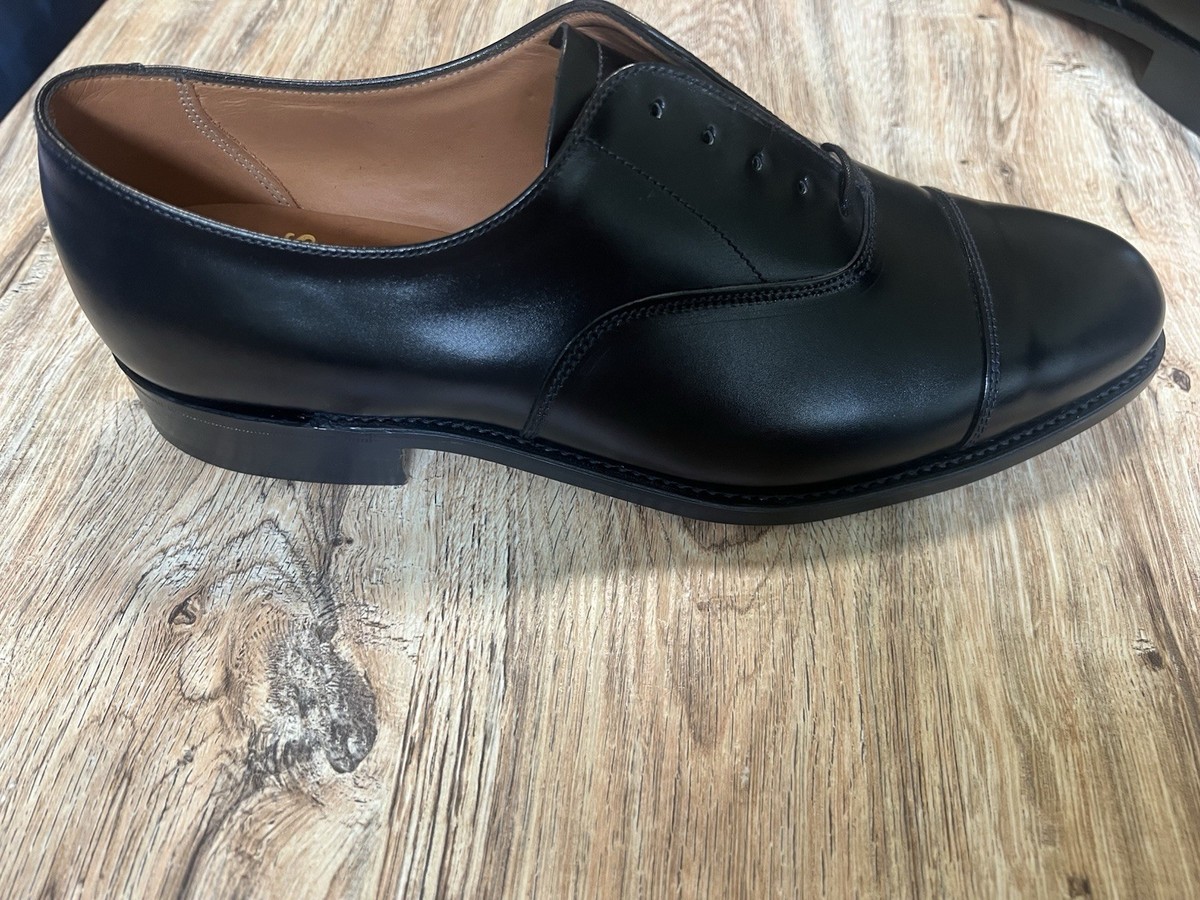 Sanders Stockholm Black Cap Toe Oxford Dress Shoes UK 9.5 US 10.5