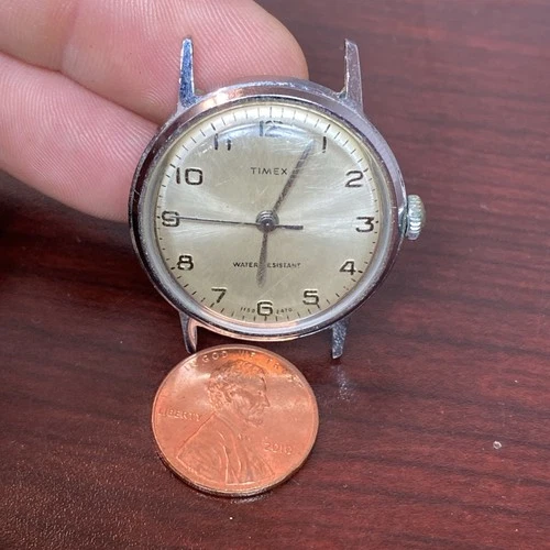 Vtg Timex Watch Sprite 1150 2470 Silver Tone 31mm For Parts Repair Water Resist