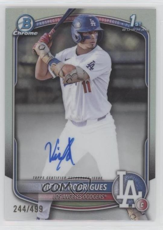 2025 Bowman Chrome Prospect Refractor 244/499 Victor Rodrigues #CPA-VR Auto 4k8