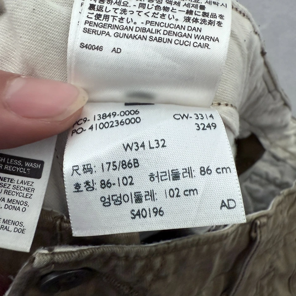 Pantalones cargo Levis para hombre 34x32 (34x29) marrón militar senderismo al aire libre Foto 4 de 4