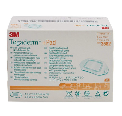 3M Tegaderm 3582E + Pad, (2'' X 2.75'') - Box of 50
