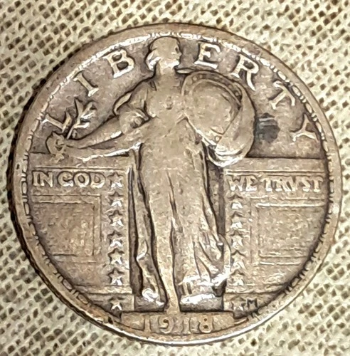 1918 Standing Liberty Quarter, VF/VF+ Strong!