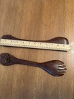 Hand Carved Wood Elephant Handled Salad Servers — photo 3