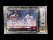 2019 Topps Now Dual Autograph Blue #/49 Pete Alonso Darryl Strawberry Auto