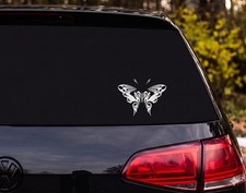 Tribal Tattoo Butterfly Black White Silhouette Vinyl Decal Sticker Car Laptop