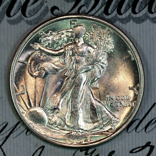 * 1934-D * SOLID+ GEM BU MS WALKING LIBERTY HALF-DOLLAR * FROM COLLECTION