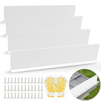#ad Gutter Valley Splash Guards 15.7 x 3.5 Inch 4 Pack Gutter Guard Aluminum Ra... $31.67