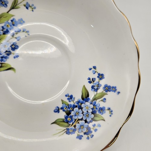 Vintage Rosina England Bone China Forget Me Not Saucer Blue Floral 5.5" - 第 5/8 張圖片