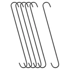 6pcs S Hanging Hooks 16inch Extra Long Steel Hanger Multiple Use Black