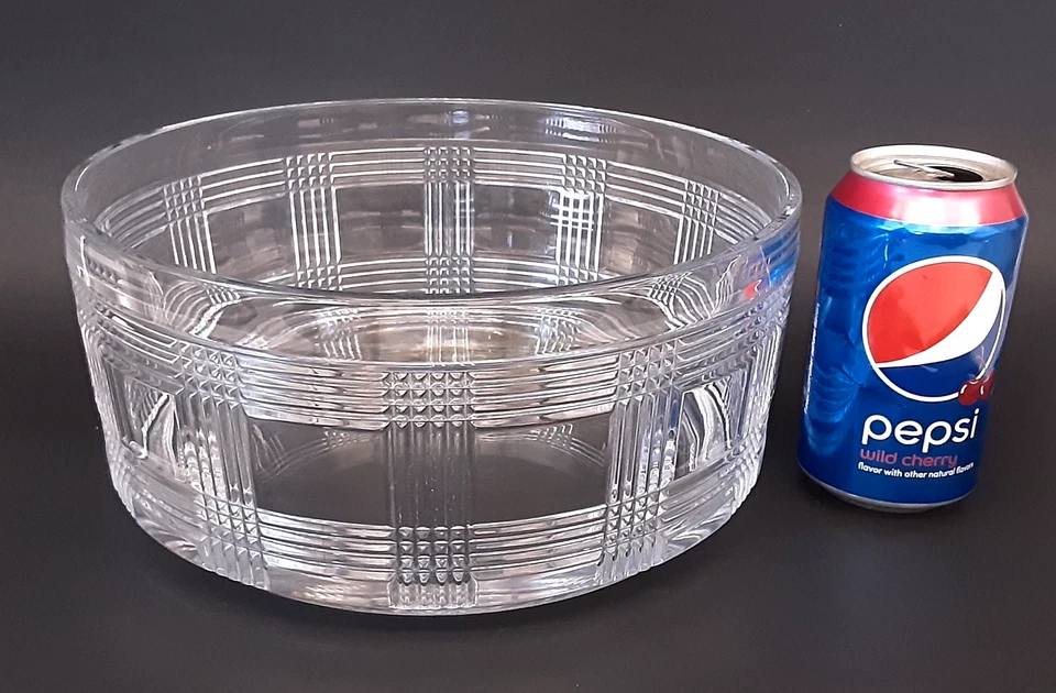 RALPH LAUREN Cristal Firmado "GLEN PLAID BIG 10" Centro de Mesa Fruta Cuenco para Servir Foto 2 de 4