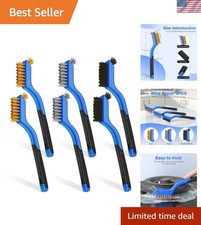 Wire Brush Set, 6 Pcs Stainless Steel/Brass/Nylon Wire Brushes for Cleaning w...