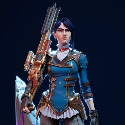3D gedruckte 16K Resin Caitlyn Kiramman UNBEMALT CA3D Fan Made Statue - Arkan