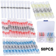 Waterproof 50X Solder Stick Seal Kit Wire Butt Connectors Terminal Set Sleeve