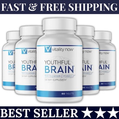 Vitality Now Youthful Brain Memory Health Supplement Tablets - 60 Count-5pc