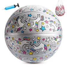 Size 5 Basketball, Outdoor Basketball 27.5 Inch, Indoor Sport Ball with Pump ...