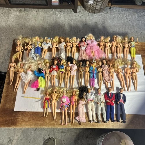 Vintage 1980s 1990's Barbie Lot of 43 Dolls - Ken - Attic find - please see pics