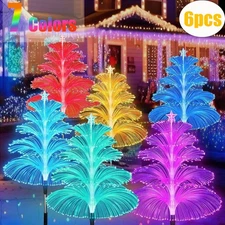 6Pack Outdoor Solar Christmas Tree Pathway Lights Outdoor Waterproof Garden