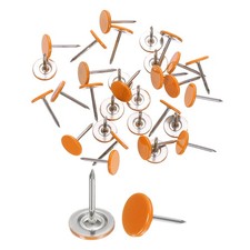 30Pcs Push Pins 11mmx17mm Round Flat Head Decorative Thumb Tacks Orange