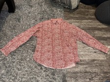 Panhandle Slim Men's M Red Paisley Long Sleeve Western Pearl Snap Button Down